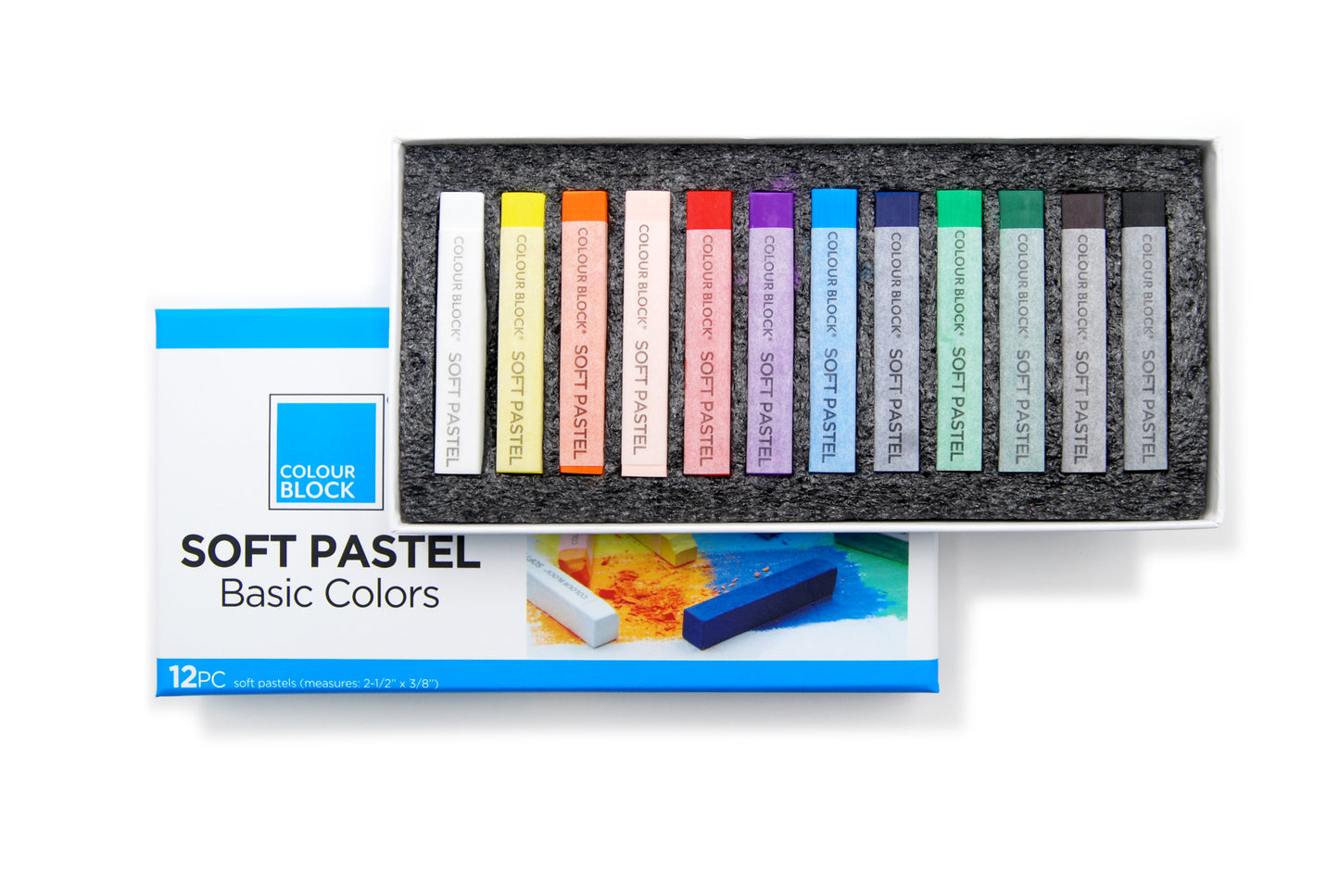 【COLOUR BLOCK】12PCS彩色粉畫棒組