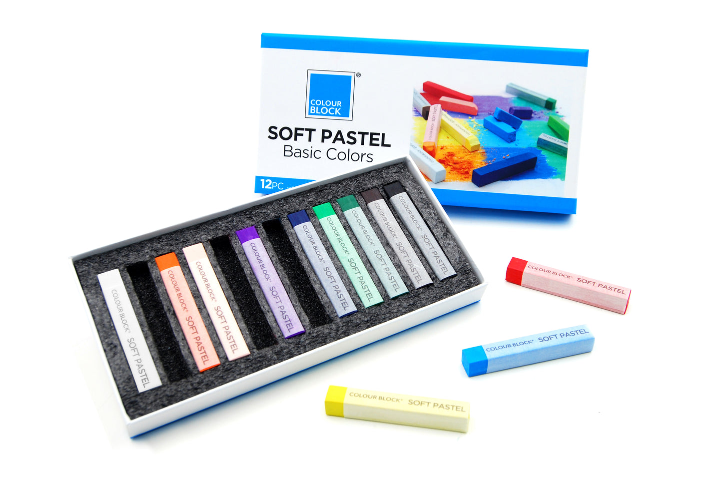 【COLOUR BLOCK】12PCS彩色粉畫棒組