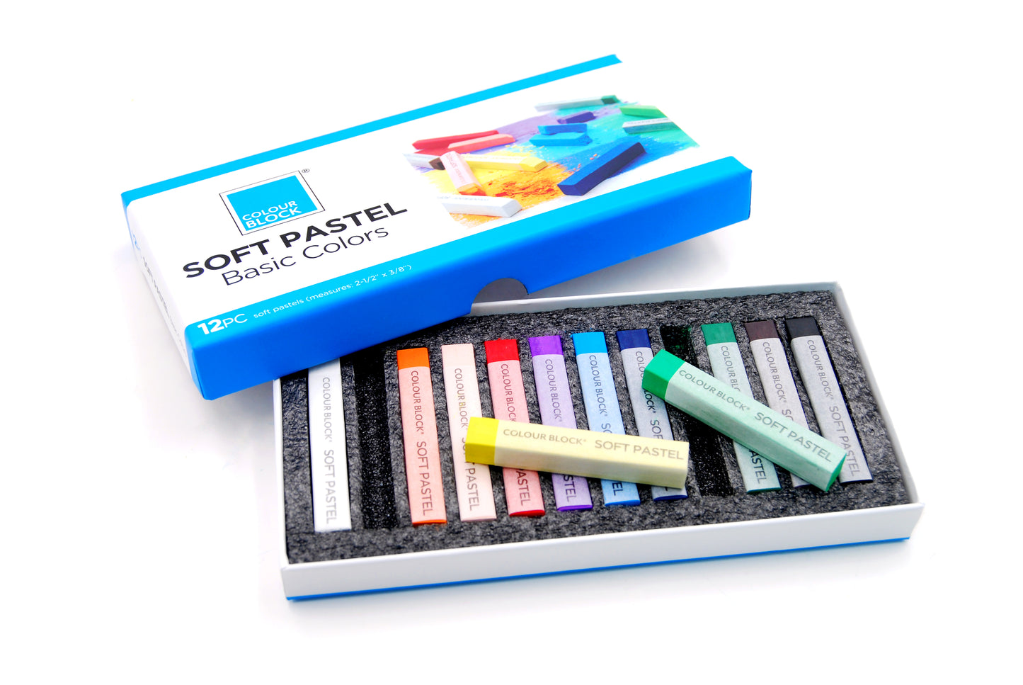 【COLOUR BLOCK】12PCS彩色粉畫棒組