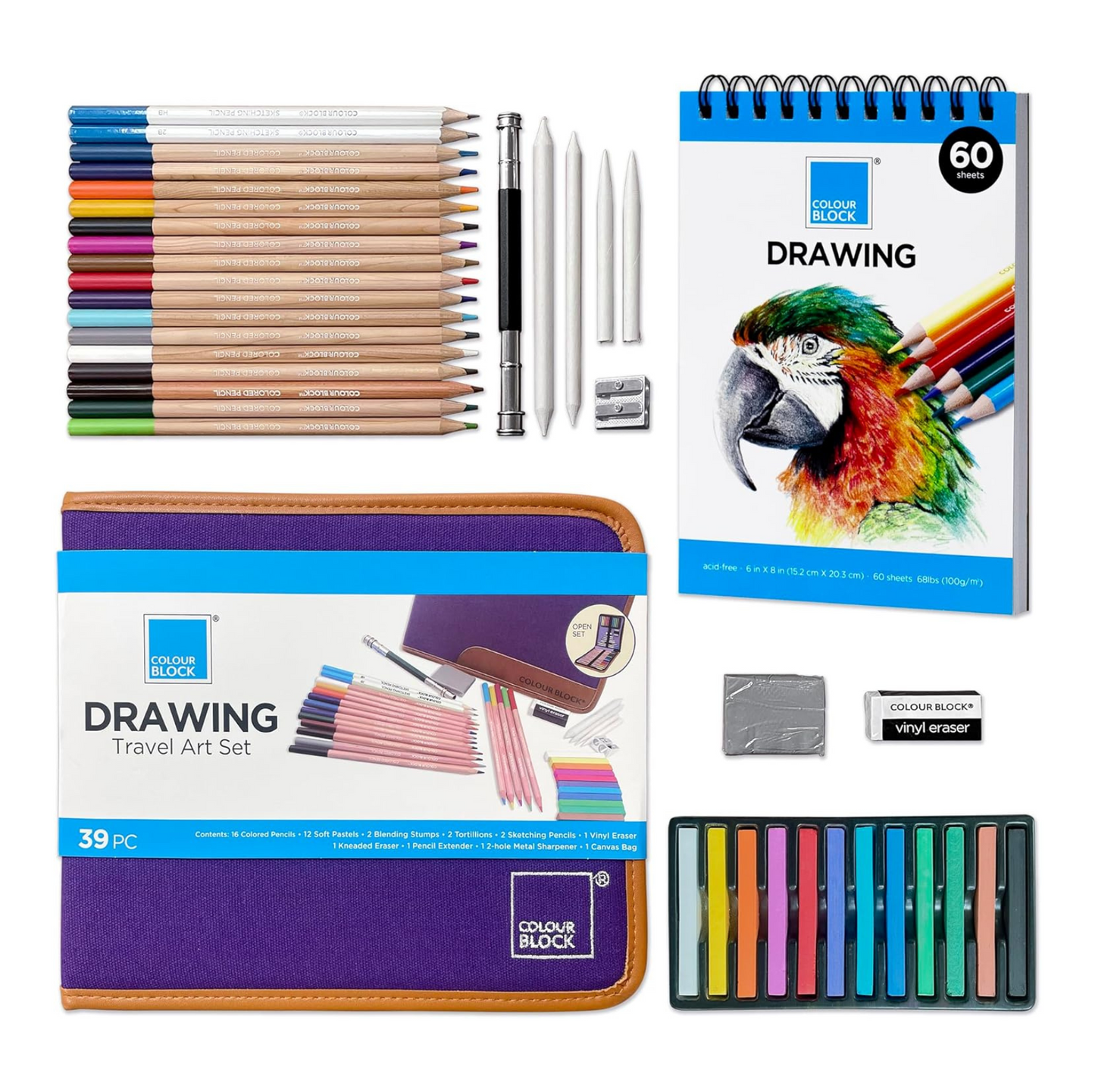 【COLOUR BLOCK】40PCS繪畫旅行寫生布包