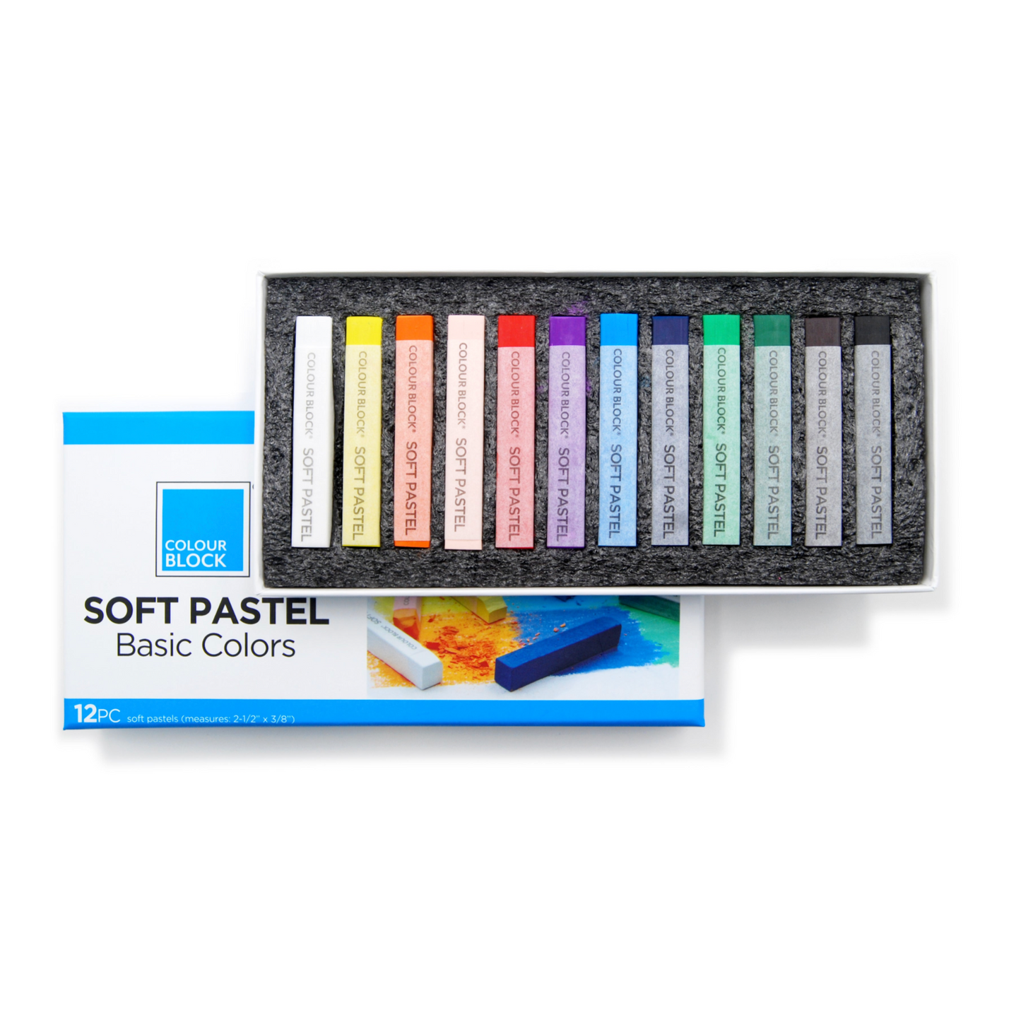 【COLOUR BLOCK】12PCS彩色粉畫棒組