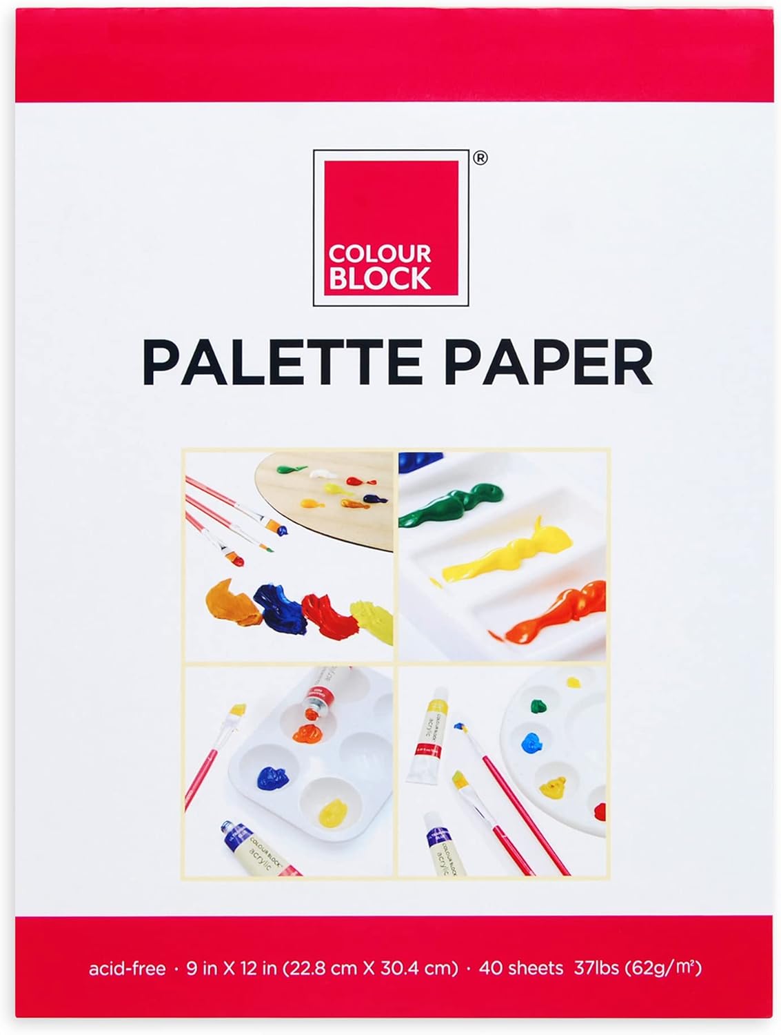 【COLOUR BLOCK】免清洗調色紙|9x12 吋|40 張|環保無酸紙質・適用壓克力、水彩、油畫顏料