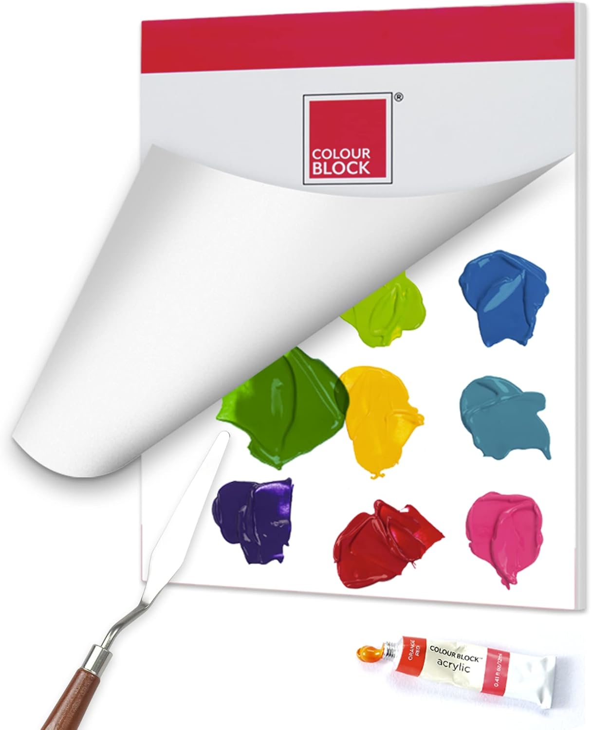 【COLOUR BLOCK】免清洗調色紙|9x12 吋|40 張|環保無酸紙質・適用壓克力、水彩、油畫顏料