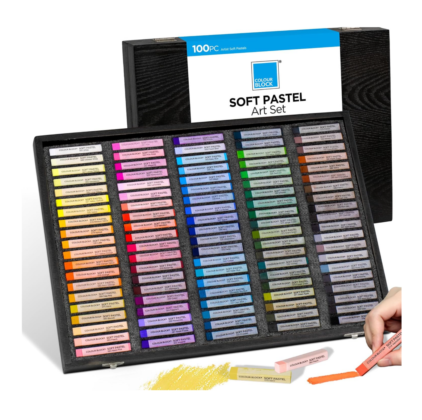 【COLOUR BLOCK】系列 100pcs質感木盒粉彩繪畫組