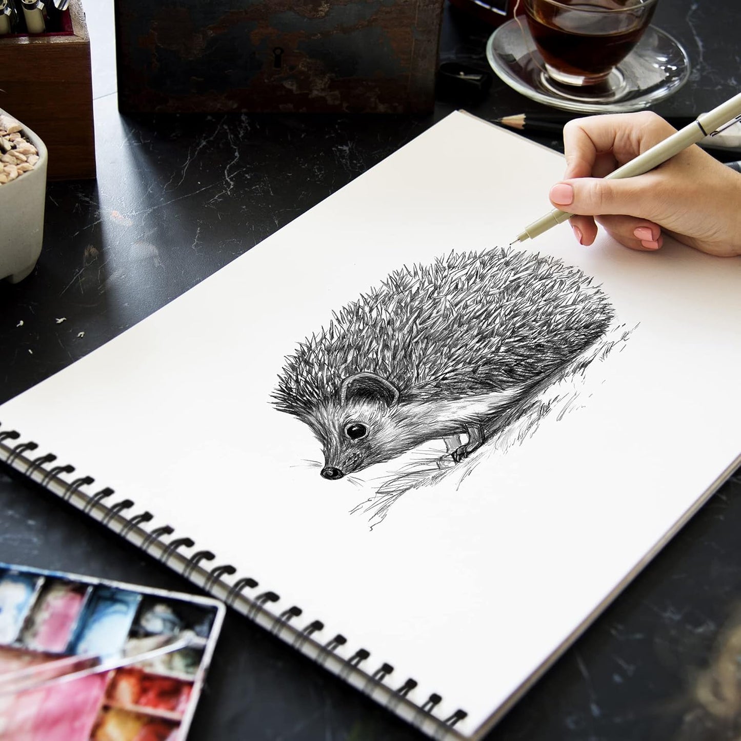 【COLOUR BLOCK】9x12 吋螺旋裝訂素描本|50張|乾性媒材專用|環保無酸紙・可攜式設計|學生/藝術家適用