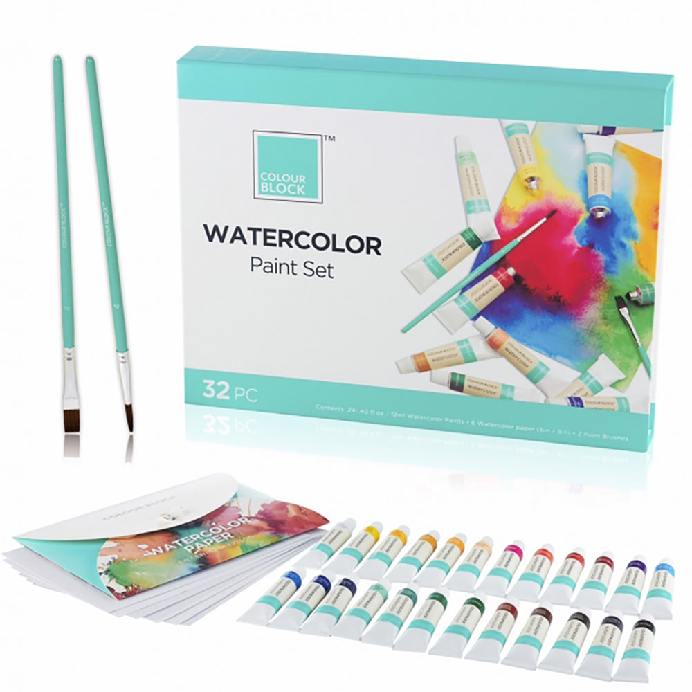 【COLOUR BLOCK】系列 32PCS水彩顏料組