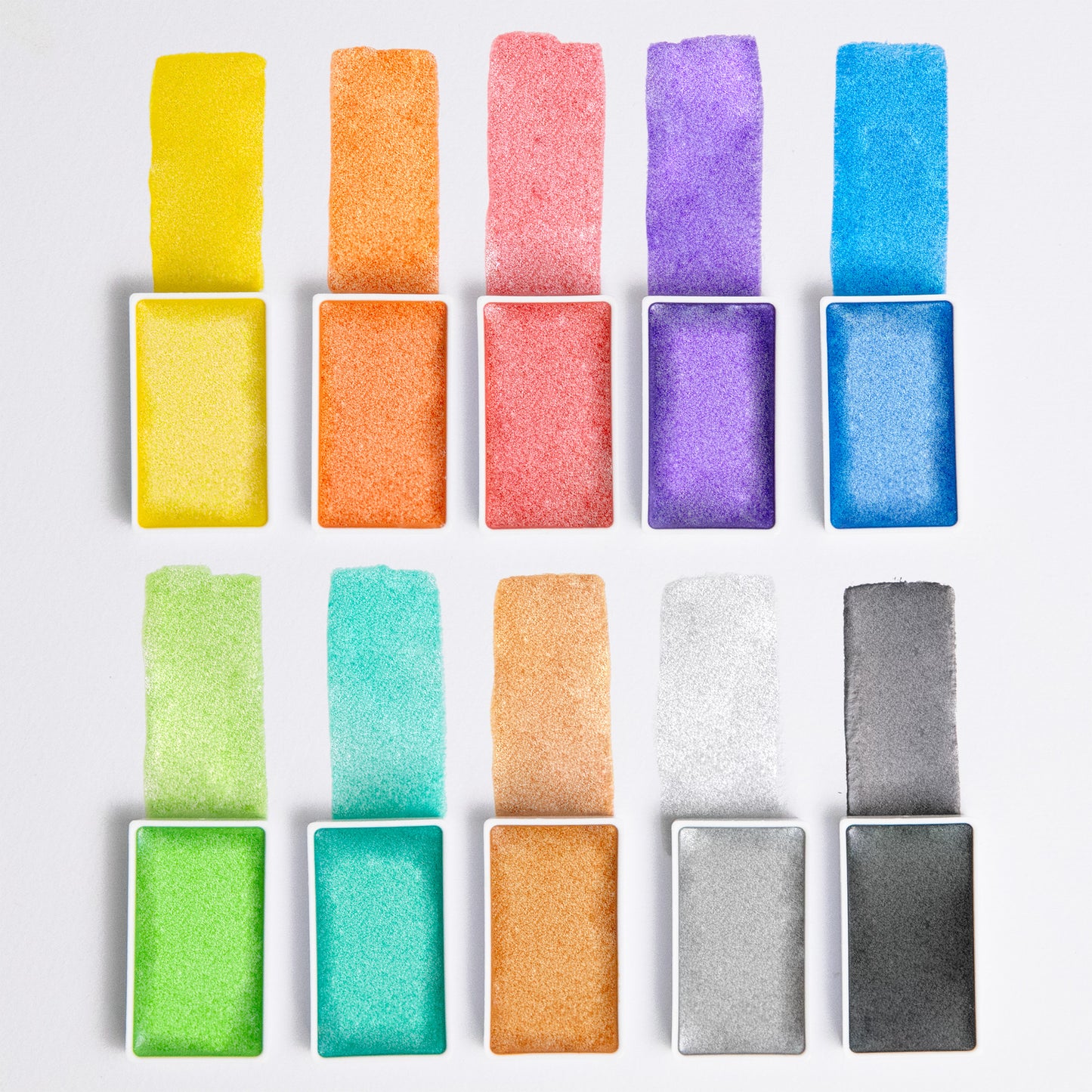 【COLOUR BLOCK】14PCS 金屬色半乾木盒水彩