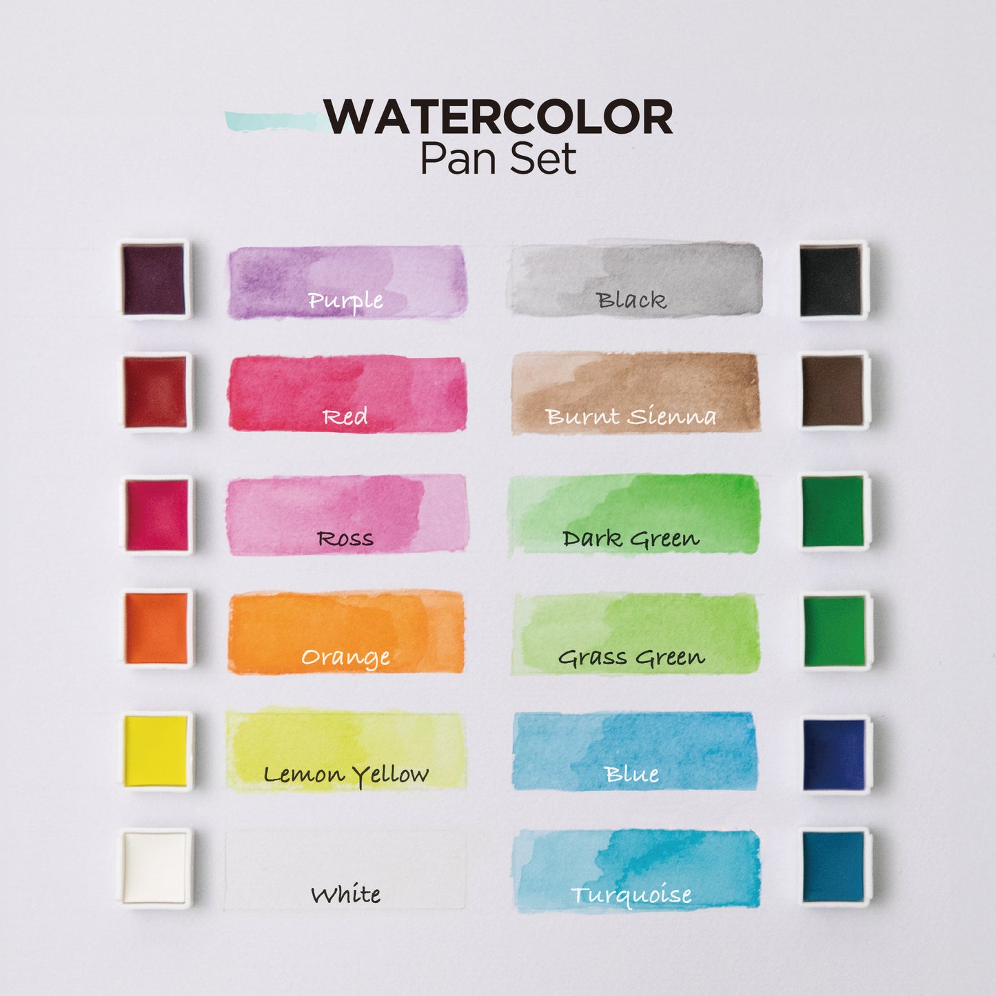 【COLOUR BLOCK】17PCS 半乾木盒水彩