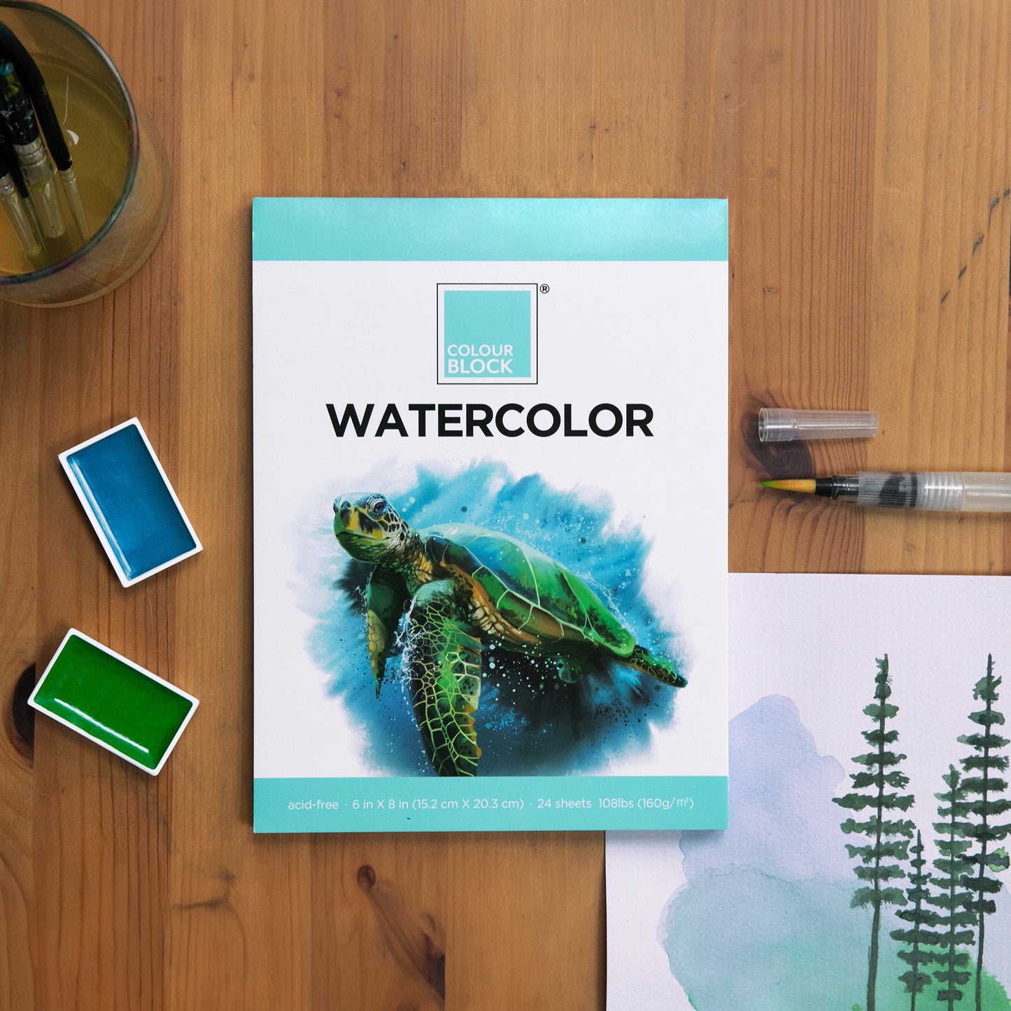 【COLOUR BLOCK】28PCS 半乾木盒水彩