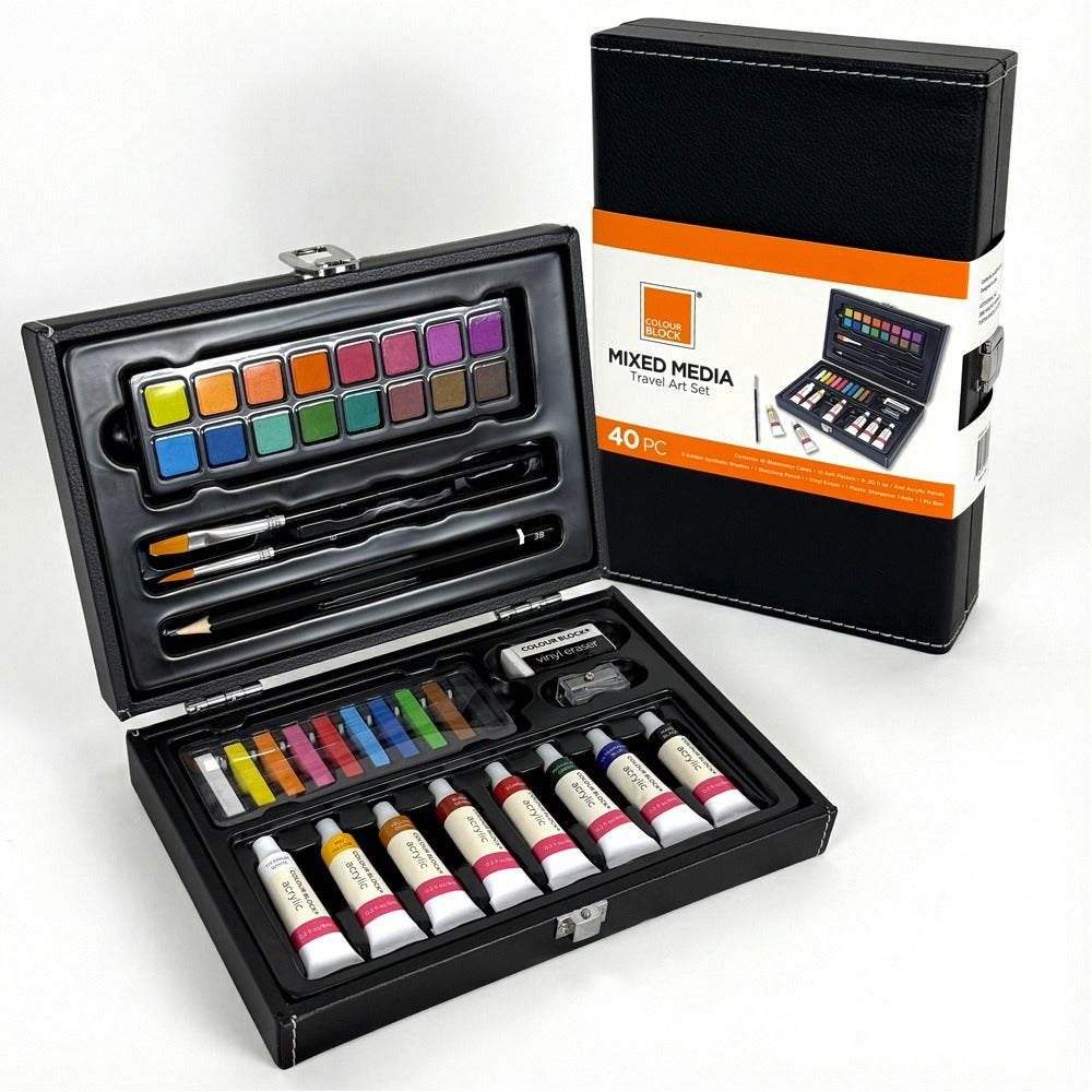 【COLOUR BLOCK】40PCS質感皮革繪畫套組